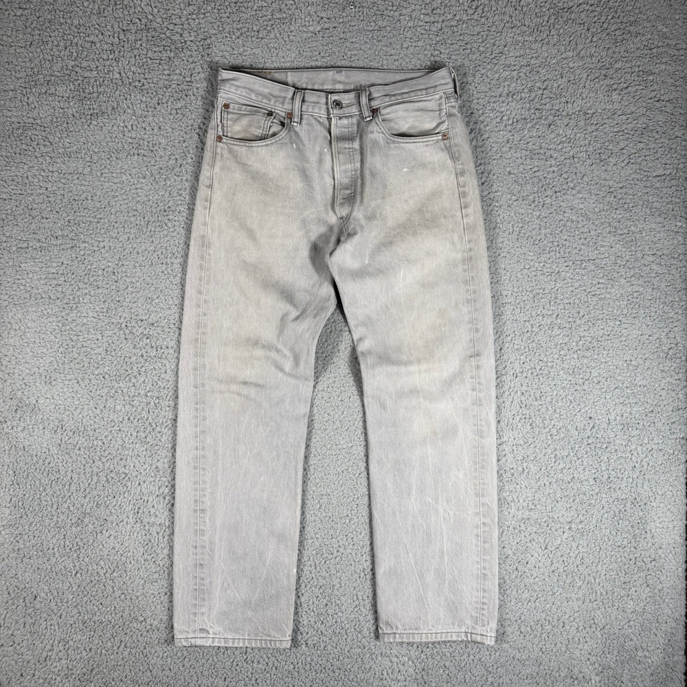 Levi 501 XX Jeans Button Fly Men's 32x29 Gray Denim Western Rodeo